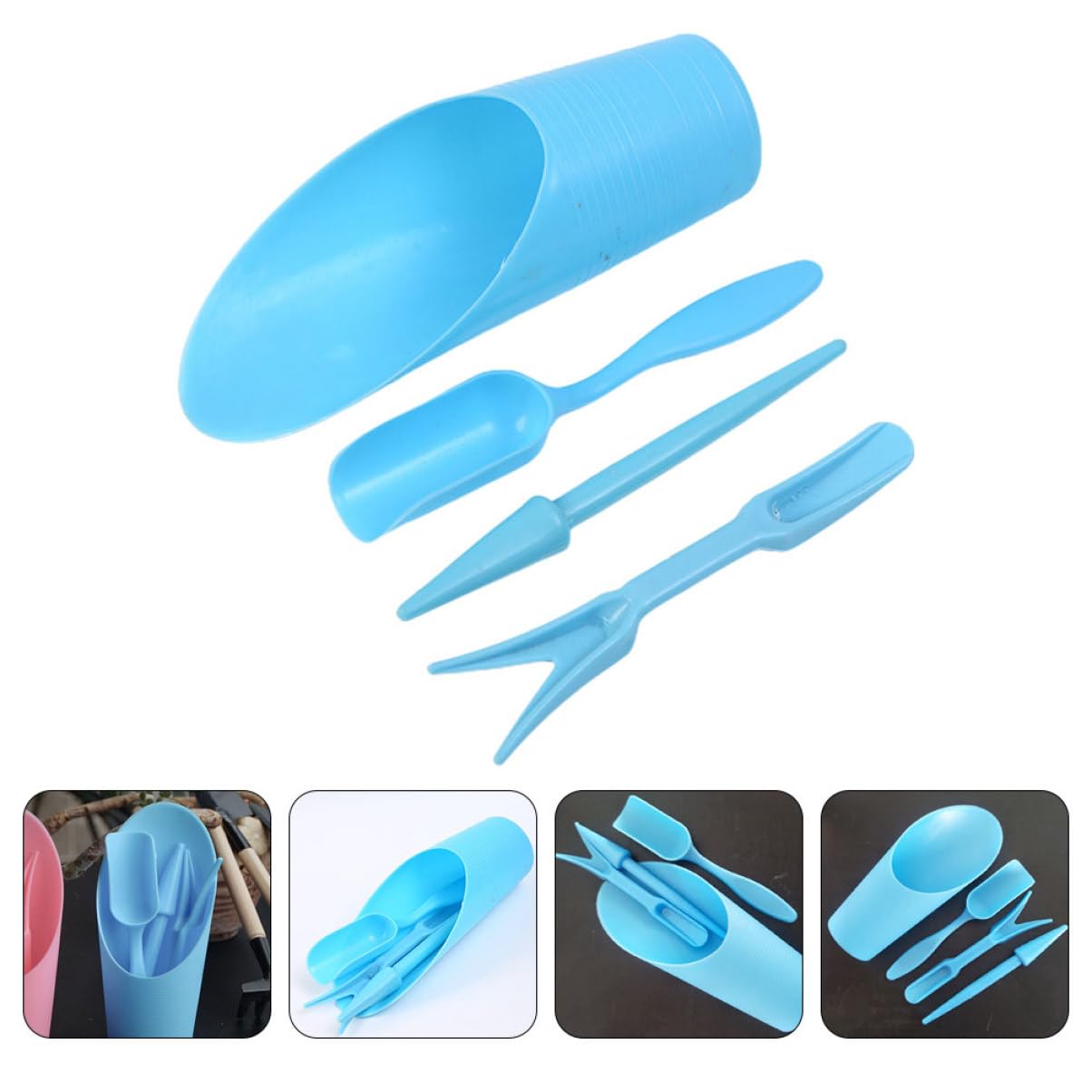 Gardening Tools Combo - 4 adet/takım, Plastik Dayanıklı Kova kürek