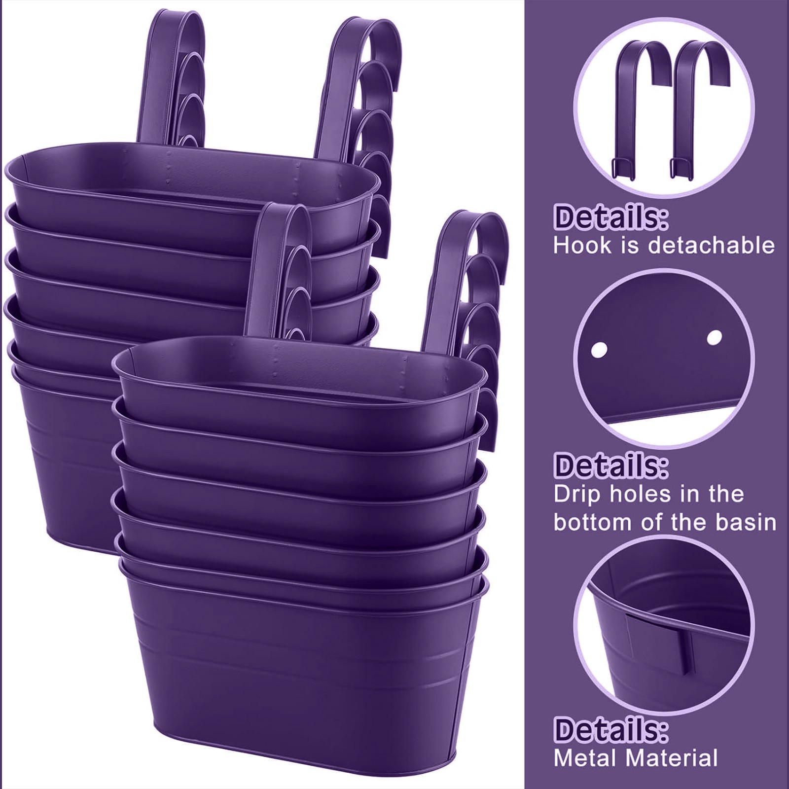 Vertical Wall Planter - Metal Demir Asılı Saksılar Balkon Ekici