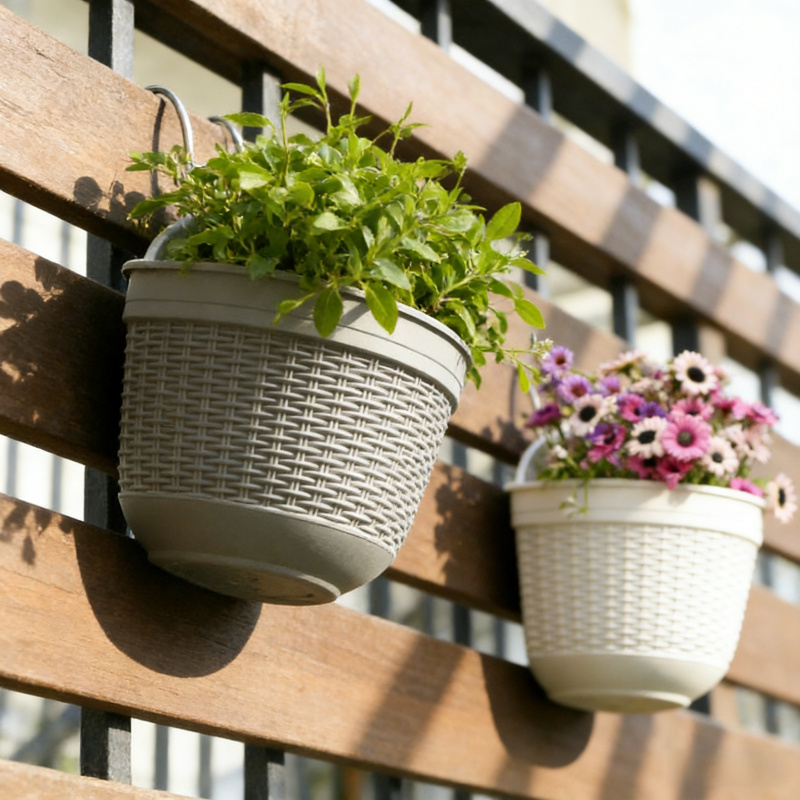 Vertical Wall Planter - Balkon Dekorasyonu Yarım Daire Duvara Monte