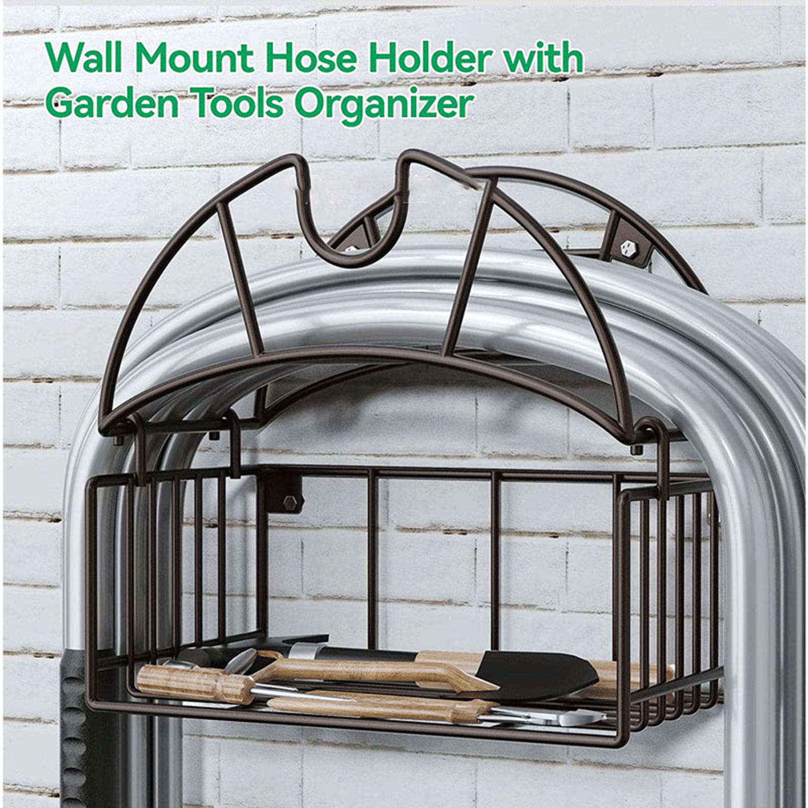 Gardening Tools Organiser - Duvara monte bahçe hortumu tutucu alet