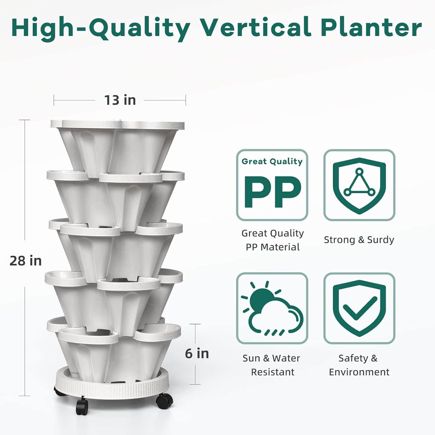 İstiflenebilir Saksı 5 Katmanl - Vertical Wall Planter incelemesi ve fiyatı