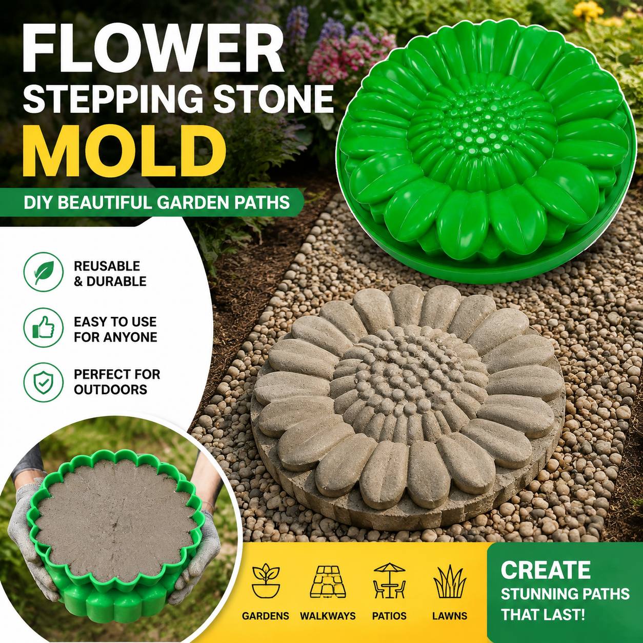 Ayçiçeği Teras Taş Kalıp Seti, - Gardening Tools Combo incelemesi ve fiyatı